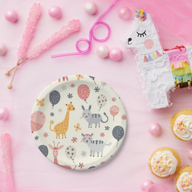 Party plates with cute animals (Party)