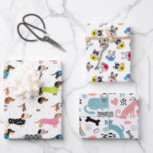 Party Pooch Colourful Assortment Wrapping Paper Sheet