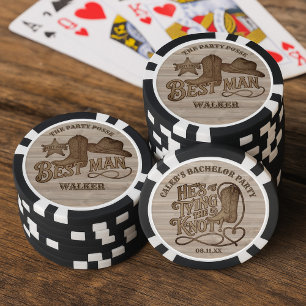 Party Posse Best Man Rustic Cowboy Bachelor Party Poker Chips