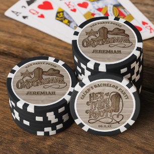 Party Posse Groomsman Rustic Cowboy Bachelor Party Poker Chips