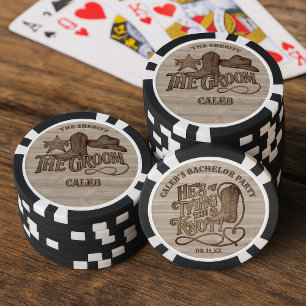 Party Posse Sheriff Cowboy Groom Bachelor Party Poker Chips