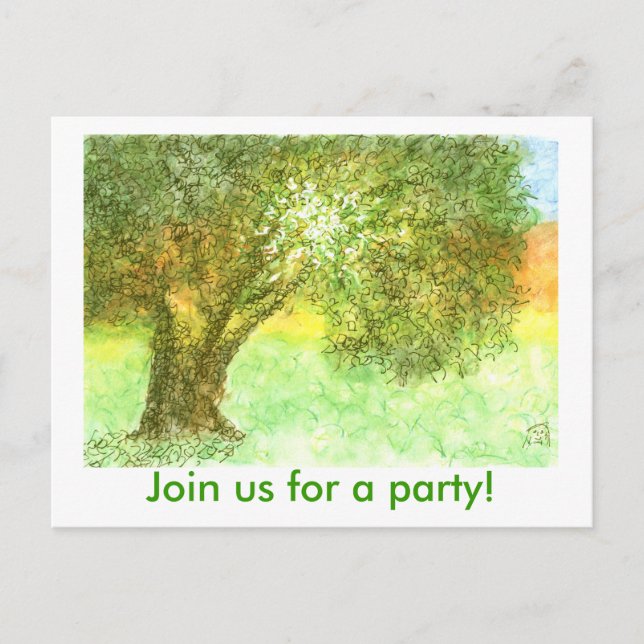 Party Postcard invite - Summer Oak (Front)