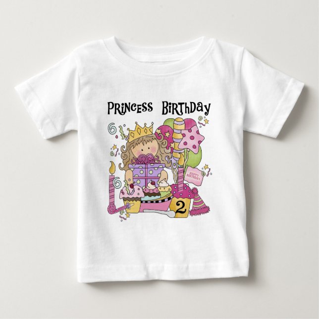 Party Princess 2nd Birthday Tshirts and Gifts (Front)
