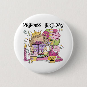 Party Princess 2nd Birthday Tshirts and Gifts 6 Cm Round Badge