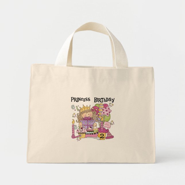 Party Princess 2nd Birthday Tshirts and Gifts Mini Tote Bag (Front)
