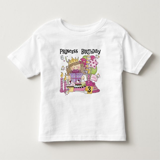 Party Princess 3rd Birthday Tshirts and Gifts (Front)