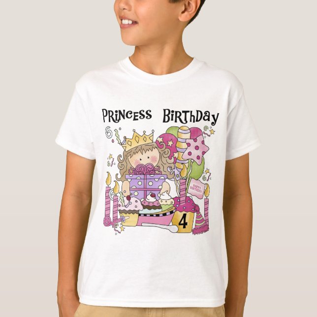 Party Princess 4th Birthday Tshirts and gifts (Front)