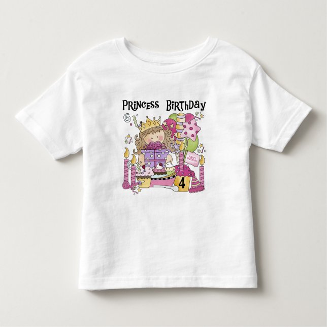 Party Princess 4th Birthday Tshirts and gifts (Front)