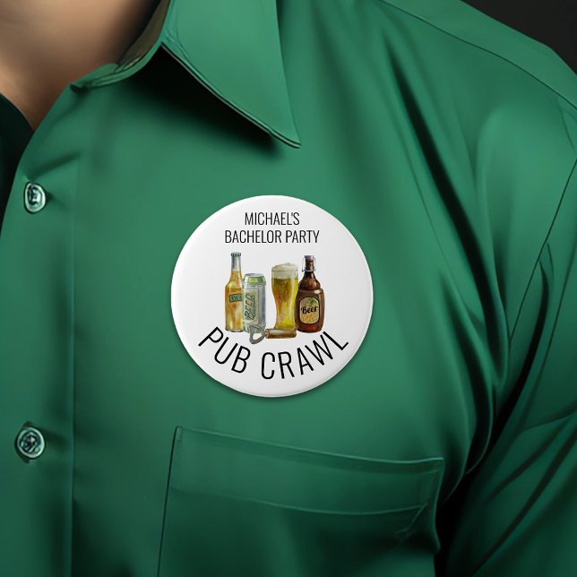 Party Pub Crawl Beer Bachelor Birthday  7.5 Cm Round Badge (Creator Uploaded)