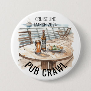 Party Pub Crawl Cruise Line Bachelorette 7.5 Cm Round Badge