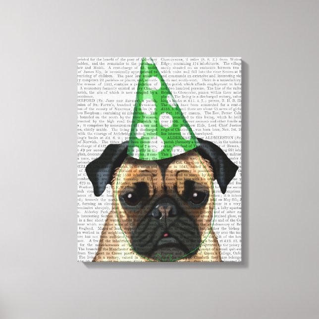 Party Pug Canvas Print (Front)