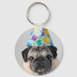 Party Pug Key Ring