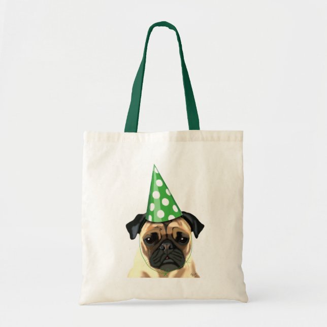 Party Pug Tote Bag (Front)