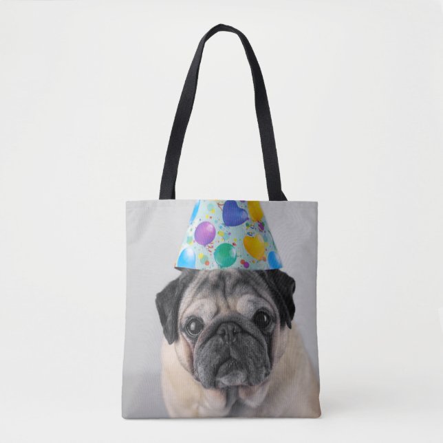 Party Pug Tote Bag (Front)