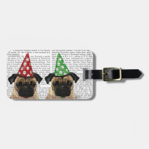 Party Pugs Pair Luggage Tag