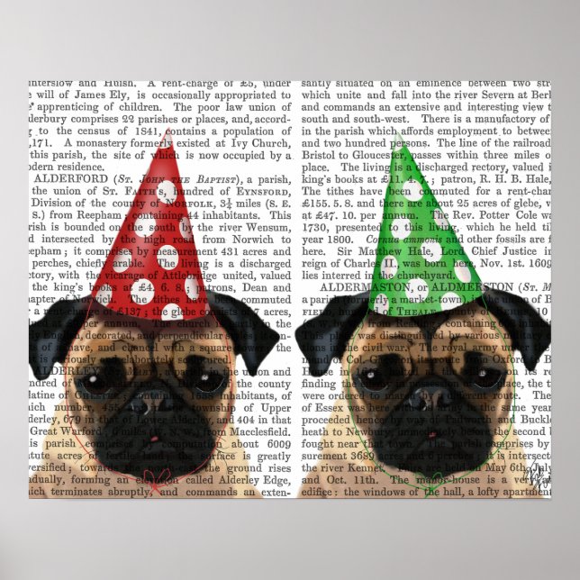 Party Pugs Pair Poster (Front)