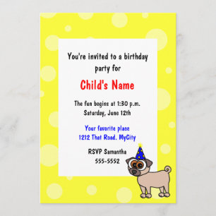 Party Puppy Children's Birthday Invitation