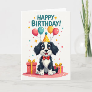 Party Puppy Illustration Card