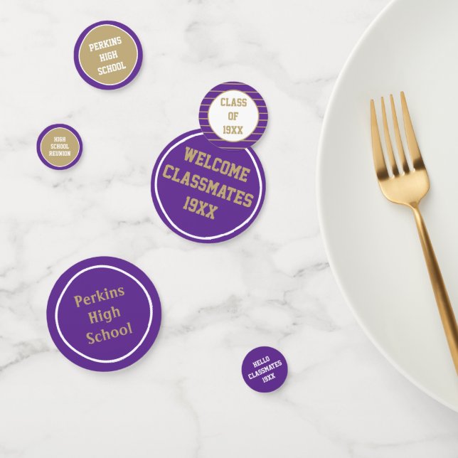Party!! Purple Class Reunion table confetti (Group)
