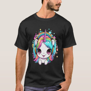 Party Rainbow Unicorn House Music Festival Dj T-Shirt