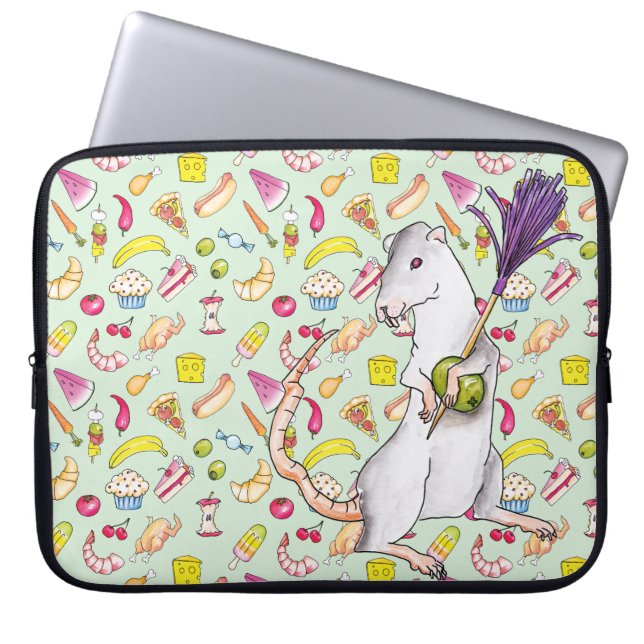 Party rat laptop sleeve (Front)