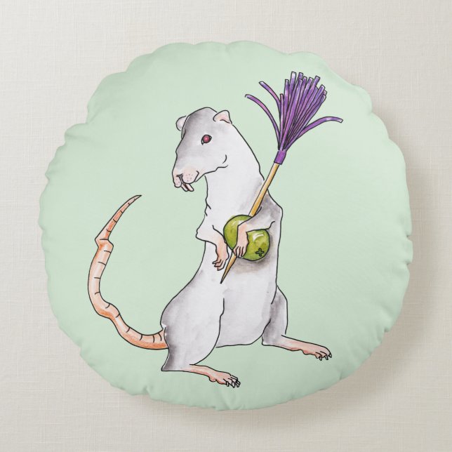 Party rat round cushion (Front)