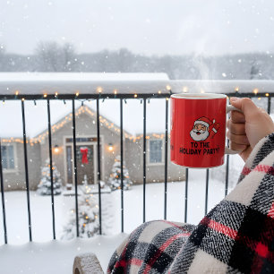 Party Ready Santa Claus Modern Funny Invitation Coffee Mug