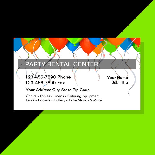 Party Rental Business Cards (Creator Uploaded)