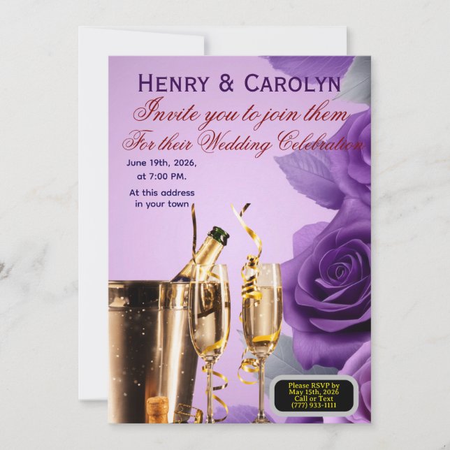 Party Rose Invitation (Front)