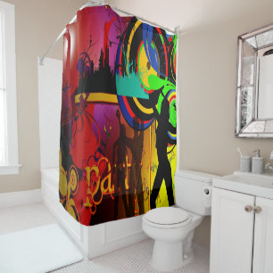 Party Scene With Dancers Shower Curtain