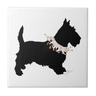 Party Scottie in Silhouette Tile