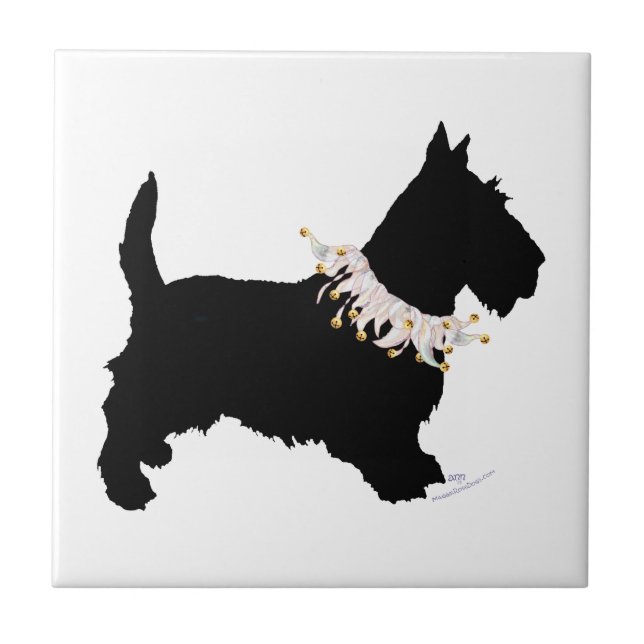 Party Scottie in Silhouette Tile (Front)