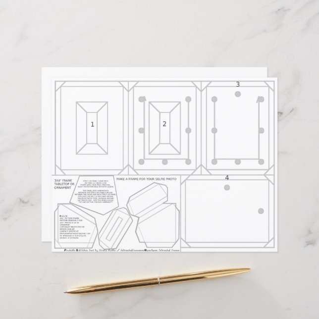 Party Selfie Frame Ornament Table Card 2x3 Photo (Front/Back In Situ)