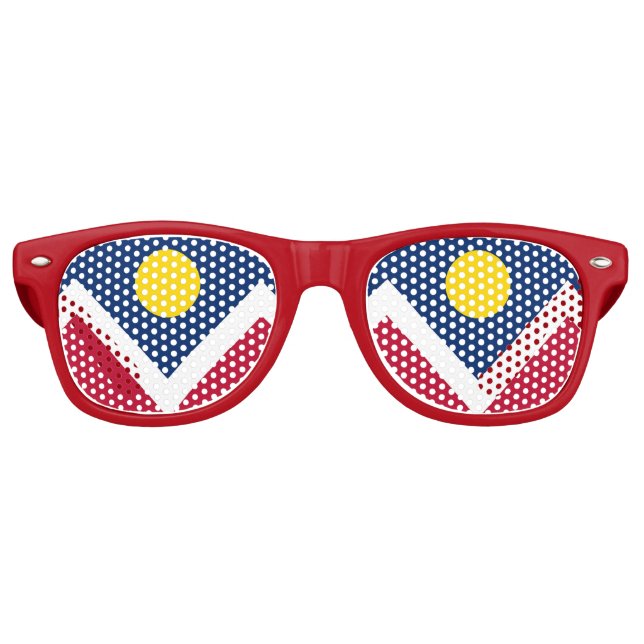 Party Shades Sunglasses with flag of Denver, USA (Front)