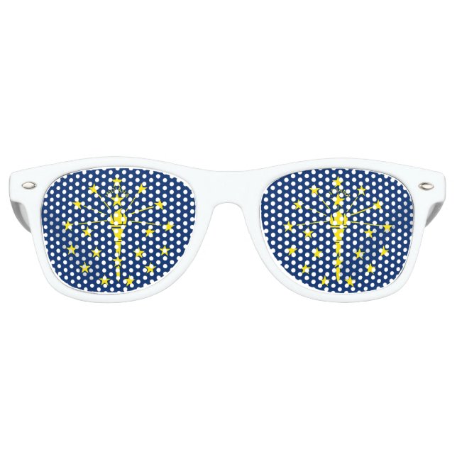 Party Shades Sunglasses with flag of Indiana, USA (Front)