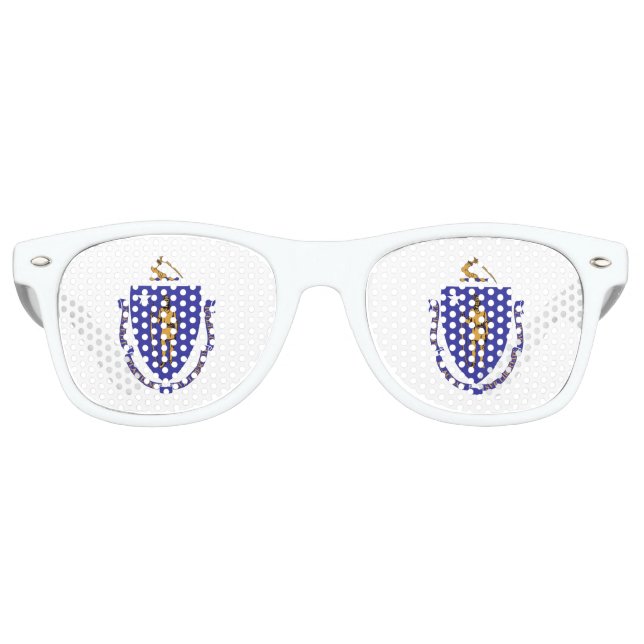 Party Shades Sunglasses with flag of Massachusetts (Front)