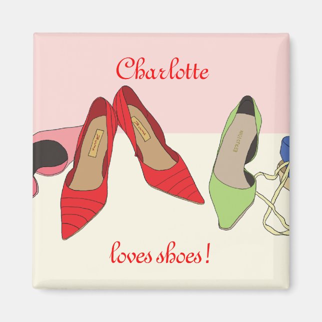 Party Shoes design - personalised Magnet (Front)