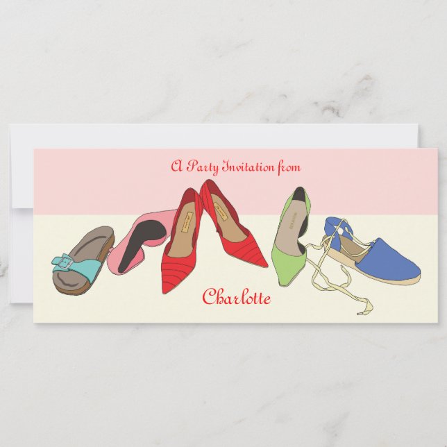 Party Shoes design - personalized Invitation (Front)