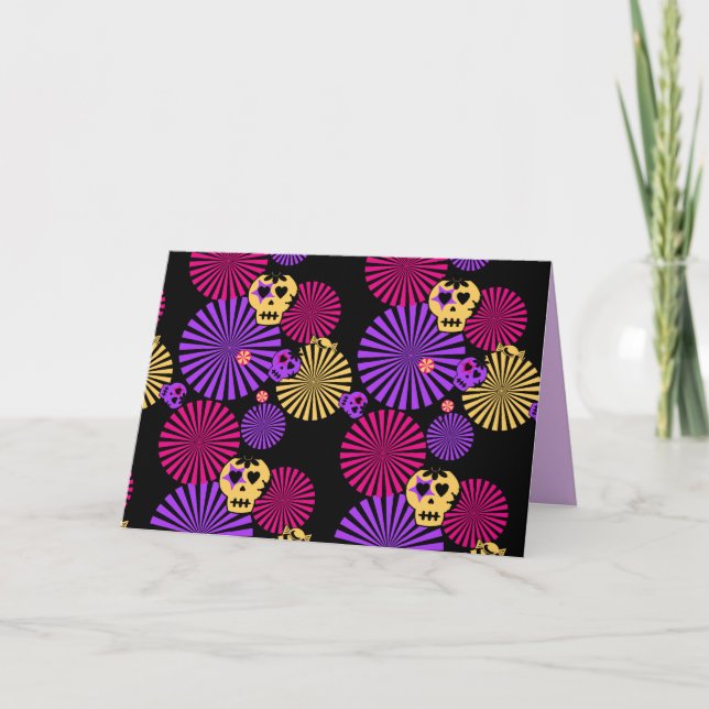 Party skulls greeting card (Front)