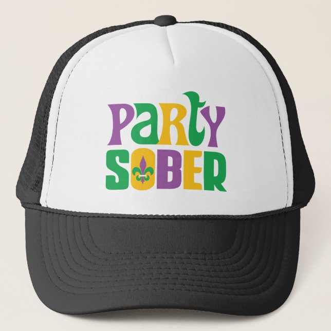 Party Sober! Recovery Trucker Hat (Front)