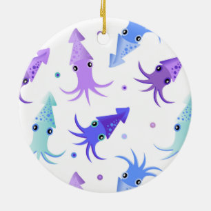 Party Squid Pattern Ceramic Ornament