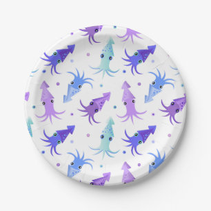 Party Squid Pattern Paper Plate