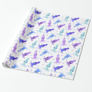 Party Squid Pattern Wrapping Paper