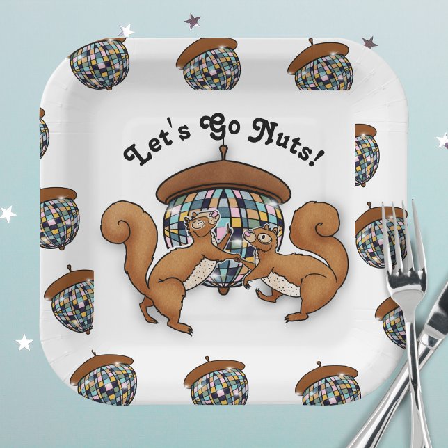 Party Squirrels Let's Go Nuts Paper Plate (Creator Uploaded)
