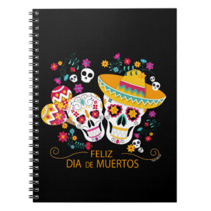 Party Sugar Skulls and Flowers Notebook