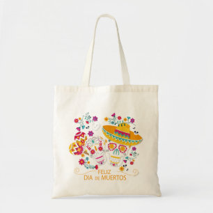 Party Sugar Skulls and Flowers Tote Bag