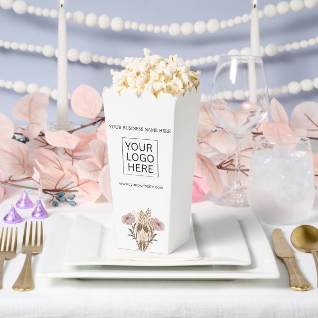Party Supplies Custom Logo & Text Popcorn Favour Box (Wedding)