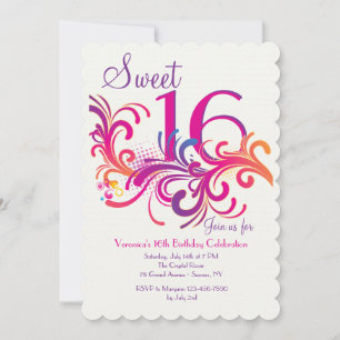 Party Swirls Invitation
