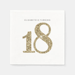 PARTY TABLE LARGE AGE modern 18 gold glitter Napkin