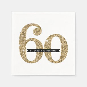 PARTY TABLE LARGE AGE modern 60 glam gold glitter Napkin